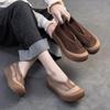Johnature Genuine Leather Thick Soled Round Toe Loafers Retro Comfortable Women's Flat Platform Shoes