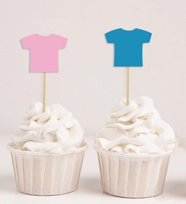 Milý suvenýr| Dětské tričko Gender Reveal Cupcake Toppers| Chlapec Nebo Dívka Miminko Dekorace Dezert - Balení