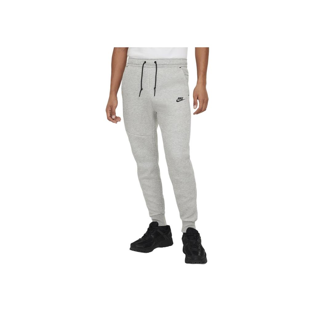 Nike Logo Print Lace-Up Slim Fit Mid-Rise Knitted Sports Pants Men Bottoms Gray HV0960-063
