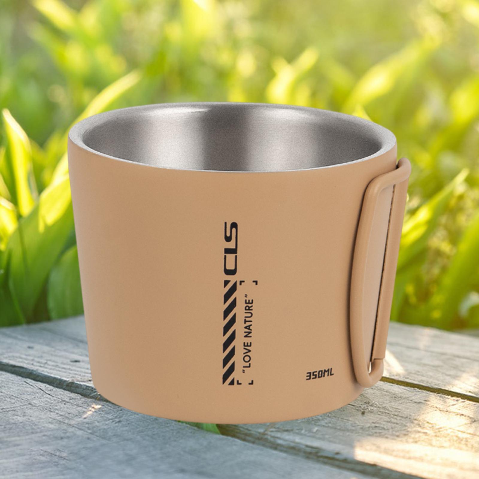 

Camping Mug 350ml Reusable Travel Mug Hunting Metal Hiking Travel Camp Drinking Cup Double Wall Drinkware Insulated Tea Cup хаки