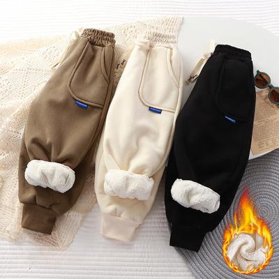 Children's Autumn Winter Casual Pants with Soft Lining Children's Sports Pants with Soft Lining Winter Pants for Boys 1-12 Years Old