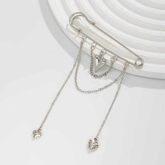 Brooch Safety Pin Link Chain Tassel Safety Pin Sweater Shawl Pin Decorative Faux Pearl