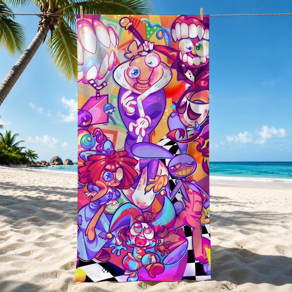 The A-Amazing D-Digital C-Circus Towel Microfiber Thin Lightweight Absorbent Quick Dry For Beach Swimming Yoga Bath Sport Travel