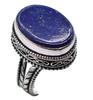 Lapis Lazuli Natural Gemstone Antique Silver Plated Ring US Size-7 A 469