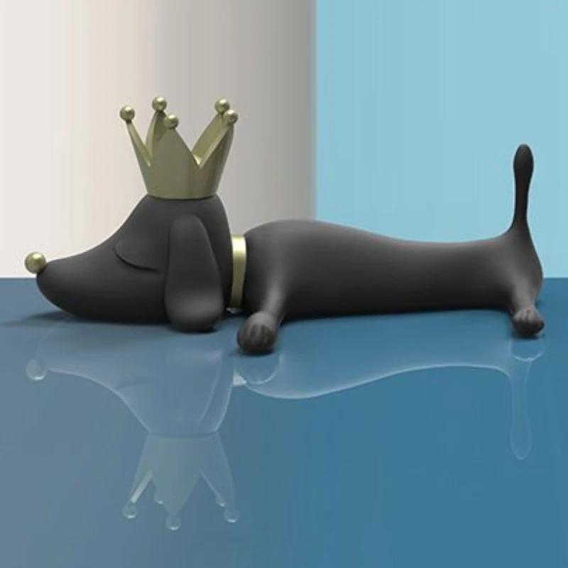 For Creative Dog Figurines Art Modern Nordic Miniatures Sculpture Aesthetic Elegant Sculptures Lonesome Dog Figurine Table Decor