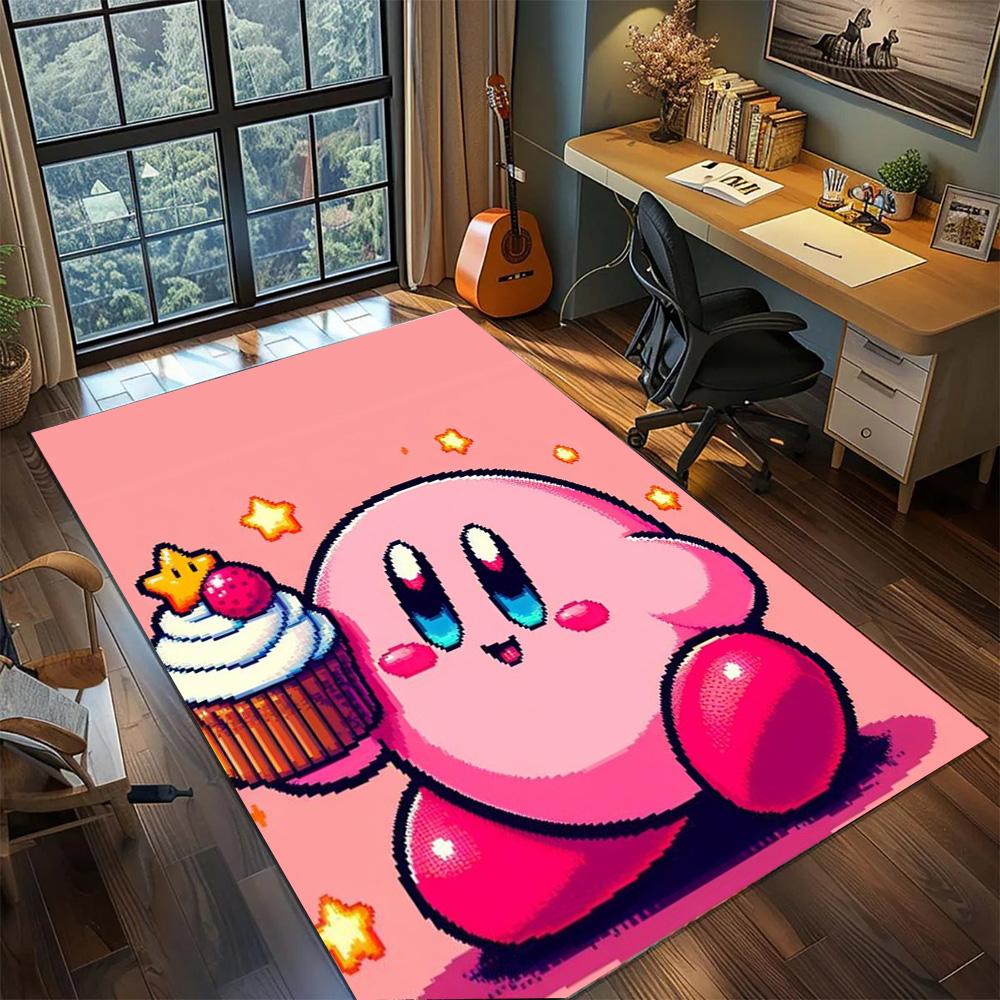 

Kirby Large Stylish Gamer Room Floor Mat, Non Slip Washable Area Carpet Rug Bedroom Decor.-TING 60x90cm