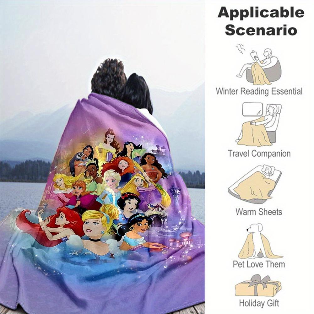 1pc, Disney Princesses Blanket, Soft Throw for Home Decor, Gift Idea, Living Room, Travel, Camping, Car Blankets, Beach, Office Naps, Suitable for All
