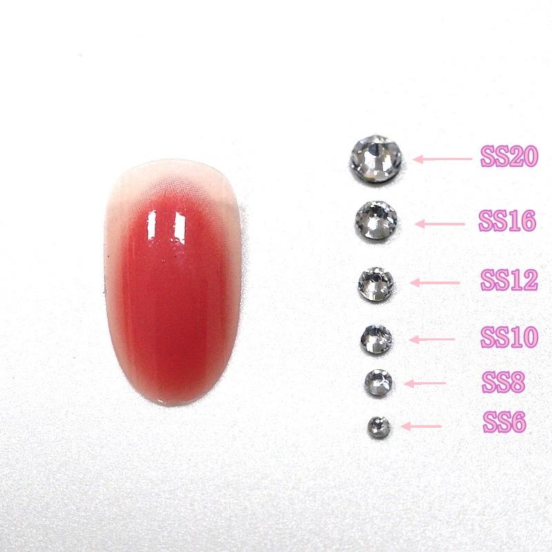 Multi-size Crystal Nail Rhinestones Flat Bottom Crystal Clear Diamond Gems DIY Nail Art Decorations Strass Stones