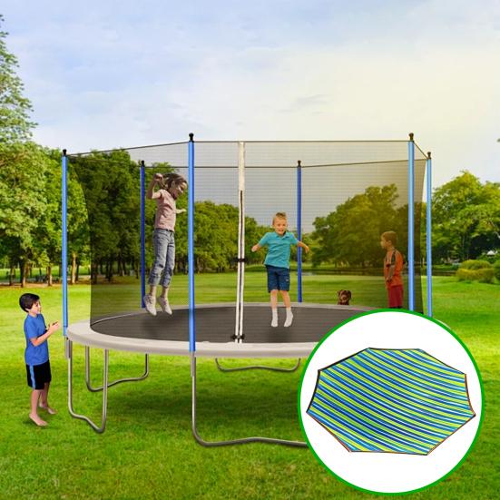 6/8/10/12/14/15/16-Feet Trampoline Sunshade Cover UV Resistant Waterproof Weather-resistant 6-12 Poles Trampoline Canopy Sun Protection Top Cover