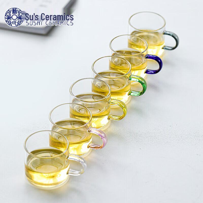 

Набор из 6 цветных чашек из высокоборосиликатного стекла