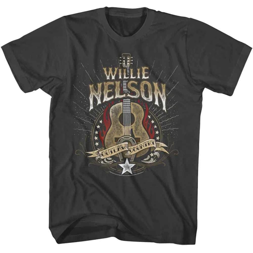 Willie Nelson Outlaw Guitar Smoke Music Shirt 130