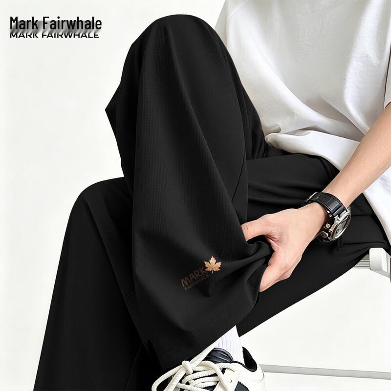 Mark Fairwhale Men s Summer Ice Silk Straight Leg Casual Pants L