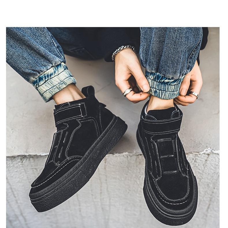 Men's shoes spring 2025 new high-top casual board shoes Hong Kong style trend versatile shoes men's youth sports trend shoes