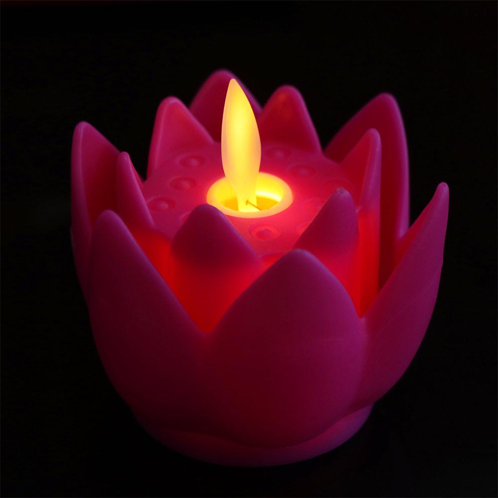 Colorful Lotus Lamp Creative Tea Lights Home Decor Electronic Candle Lamp  Xmas Birthday