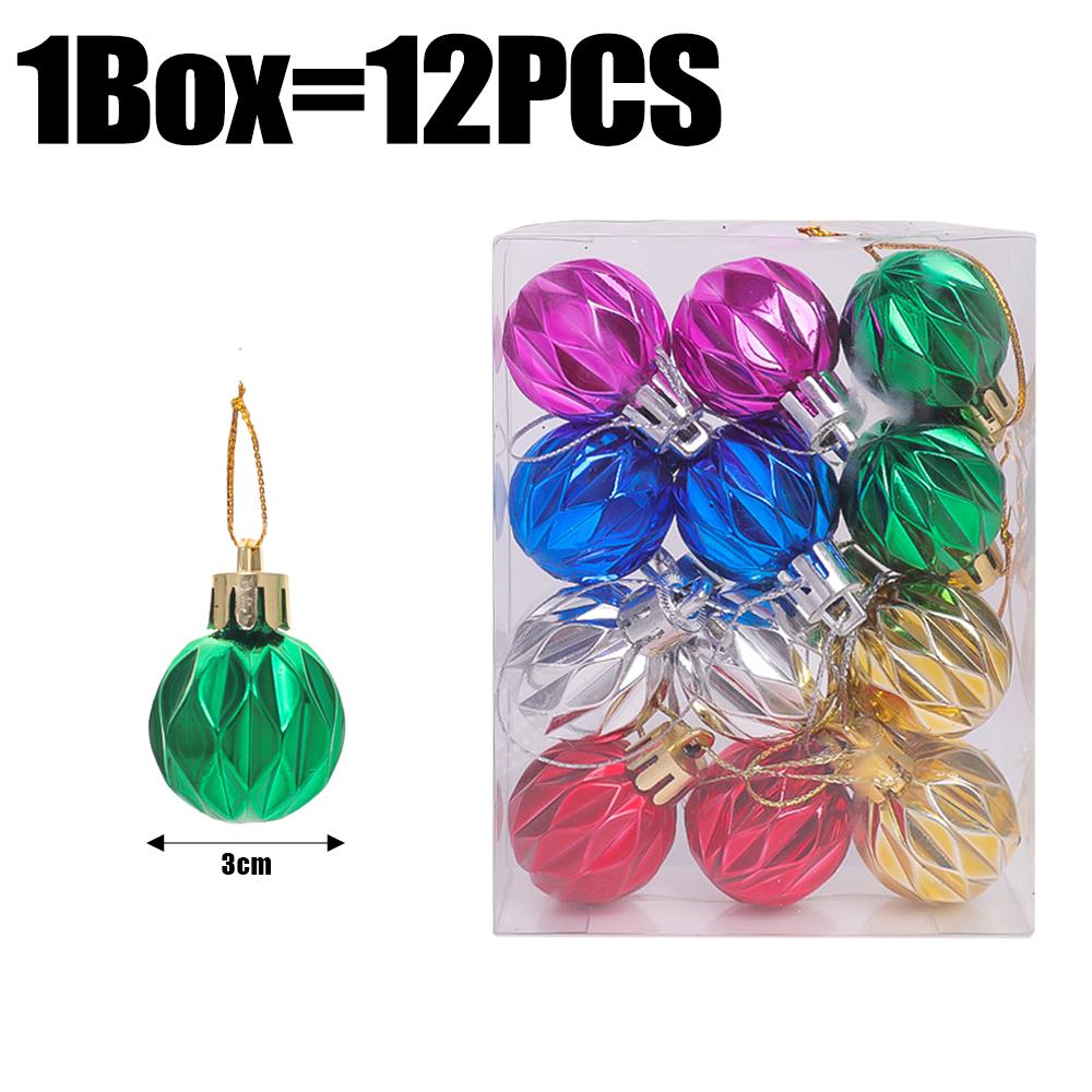 3cm Christmas Balls Gifts Xmas Tree Decorations Gift Hanging Pendants Bauble Party Wedding Plastic Ornament Balls Kids Toys