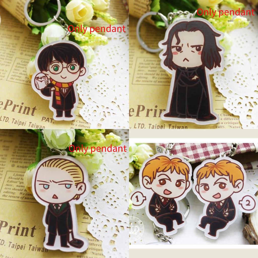 Cartoon Harry Potter Snape Malfoy George Bill Movie Character Pendant Keychain For Gift Giving And Travel Souvenir