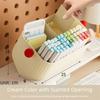 Beige Dopamine Storage Box Plastic Sorting Box Cute Storage Basket  Cosmetics Storage