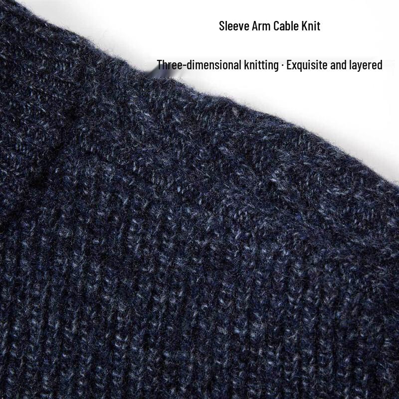 ROMON Men's Thickened Wool Blend Pullover Sweater