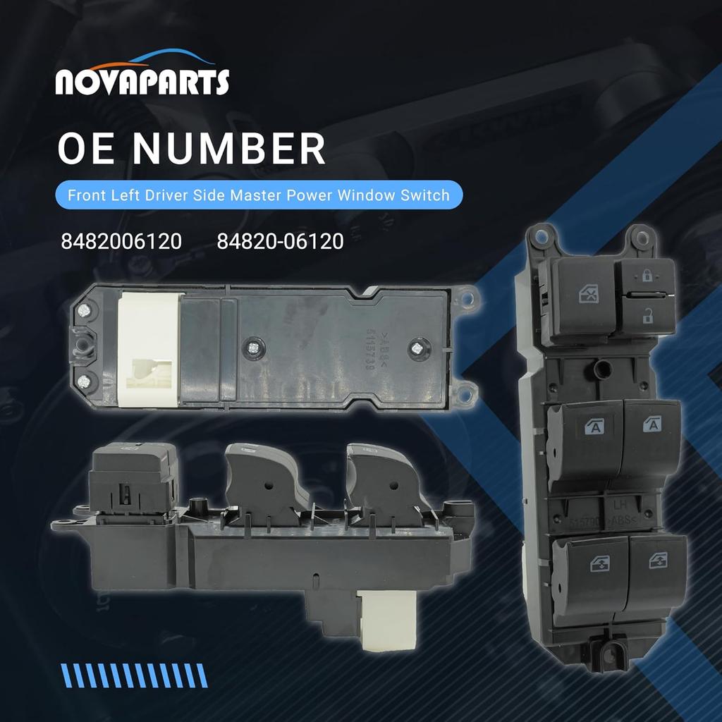 Front Left Driver Side Master Power Window Switch 84820-06120 for 2015 2016 2017 Toyota Camry 2.5L 3.5L