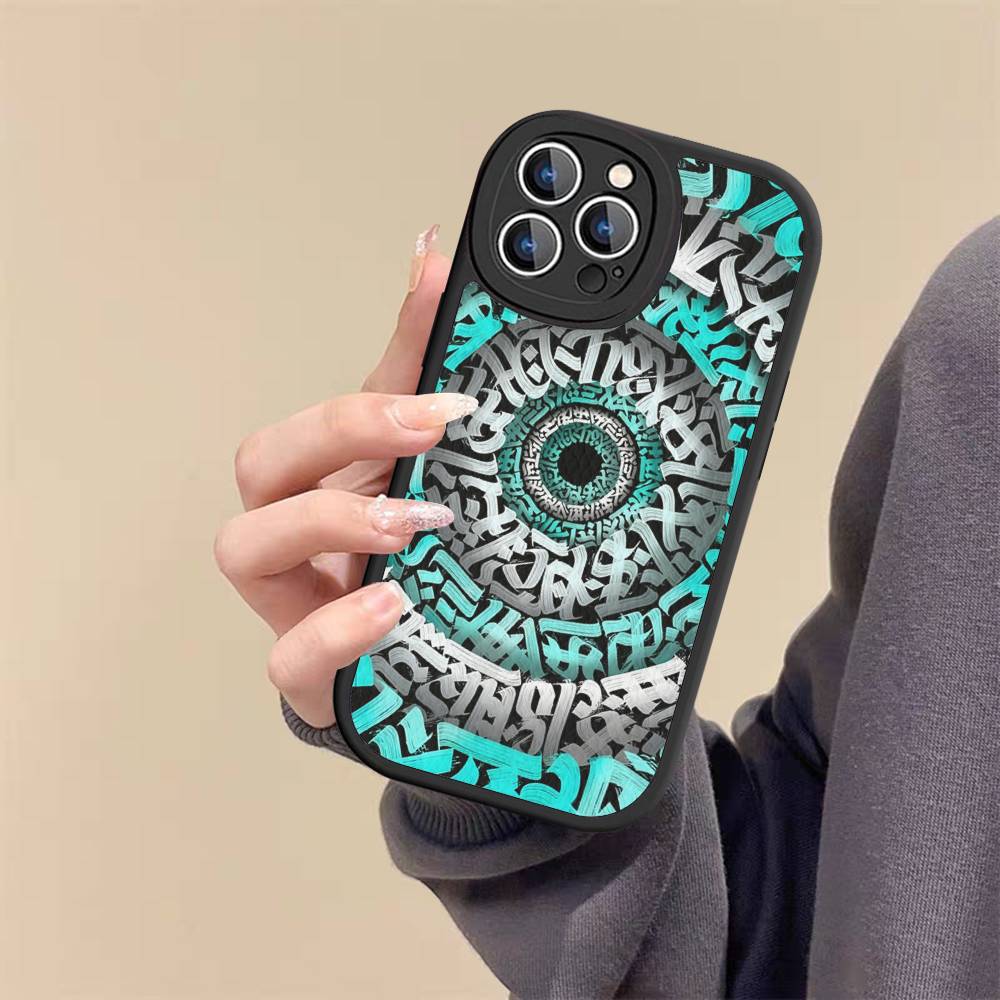 

Pokras Lampas Art Graffiti Phone Cover For IPhone 16 15 14 13 12 11 Pro Max Plus Leather Soft Case iPhone 16 plus