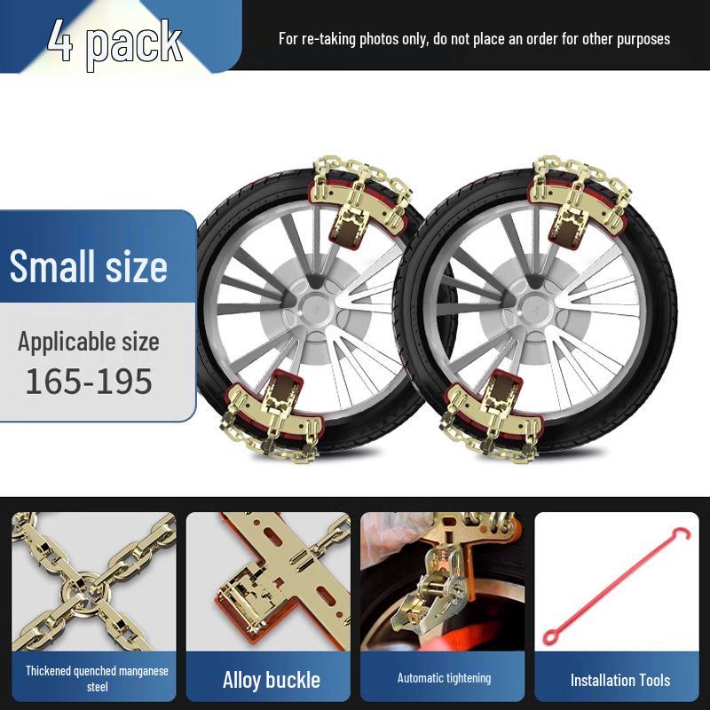 Universal Anti-Skid Chains for Cars, SUVs, and Off-Road Vehicles – Tire-Friendly for Winter Snow