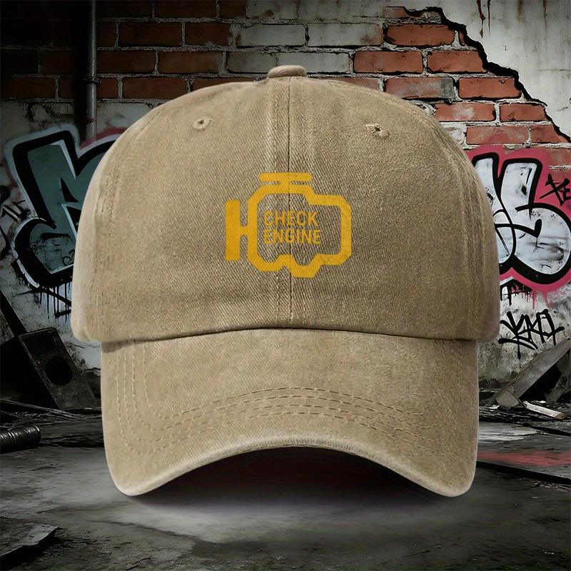 pc Adjustable Denim Baseball Cap about CHECK ENGINE Lightweight Printed WomenS Hat Engine Fault Light MenS Trendy Hat I