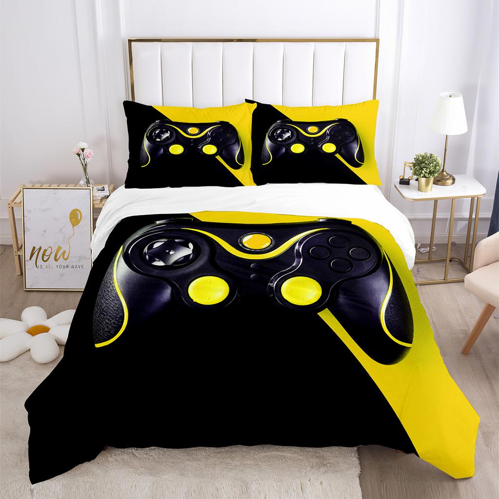Three-Piece Quilt Cover Gamepad Kit 3D Digital Printing Bedding Sheets