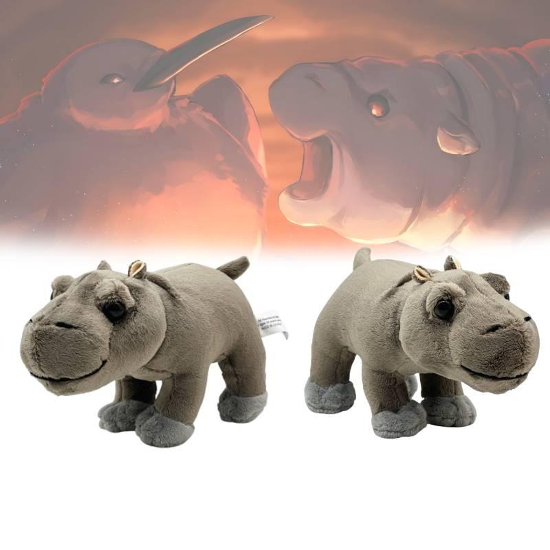 Adorable Moo Deng Plush Hippo Doll Soft Stuffed Animal In Brown With Pp Cotton Filling