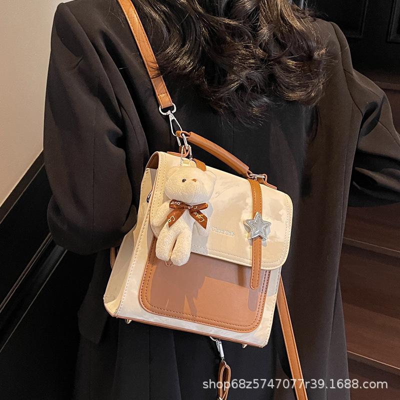Retro Versatile Backpack Women's Niche Design 2025 New Fashion High Texture Shoulder Crossbody Handbag