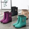 Waterdichte Dames Regenlaarzen Regenlaarzen Koreaanse Waterdichte Schoenen Dames Laarzen tot Halverwege de Kuit