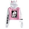 Jujutsu Kaisen Women's Cropped Anime Hooded Sweatshirt - Trendy Loose Fit, Spring/Autumn.