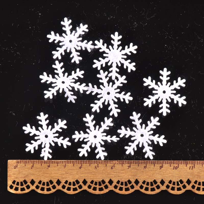 Mini Non-Woven Snowflake Christmas Decor with Silk Flower - No Back Adhesive