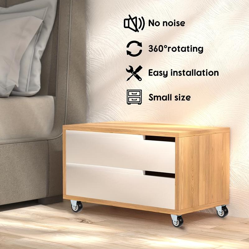 Zestaw 4 kółek meblowych z PVC 1"/1,25"/2" odpornych na zużycie, cichych, uniwersalnych, ciężkich, obrotowych kółek 360 stopni