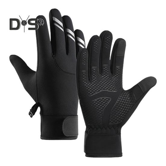

1 пара зимних перчаток для велоспорта, теплые, с сенсорным экраном, нескользящие, ветрозащитные, водонепроницаемые, для холодной погоды, для мужчин и женщин, для езды на мотоцикле, для катания на лыжах L чёрный