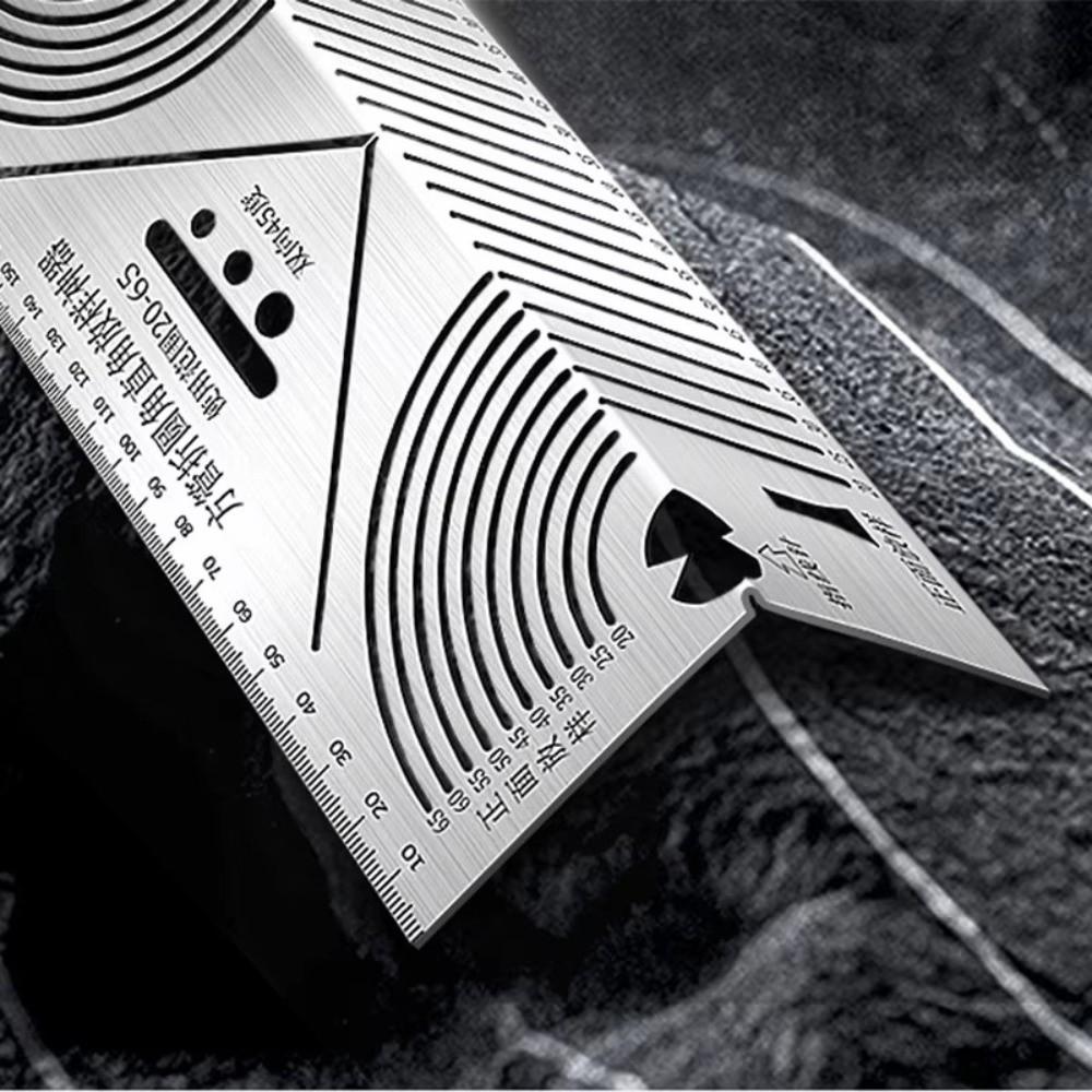 Multifunctional Arc Marking Ruler Right Angle Construction Arc Parallel Drawing Tool 90 Degree Folding Ruler