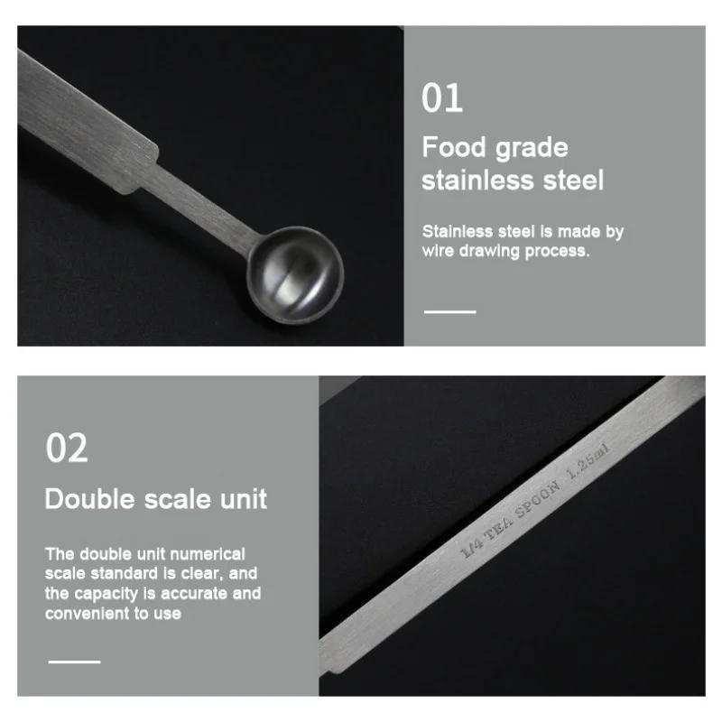 Coffee Scoop Multipurpose Powder Spoon Stainless Steel Tablespoon Measuring Spoon Kitchen Baking Tool 1.25/2.5/5/7.5/15ml