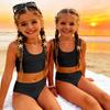 Girls Two Piece Swimsuit Tankini Set Kids Summer Swimwear Soft Fabric Comfortable Fit Durable Construction Suitable for Beach Pool Activities