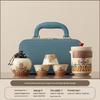 Portable Chinese-Style Tea Set: Quick-Brew, Water-Separating Cup for Travel, Outdoor, Camping, and Car Use.