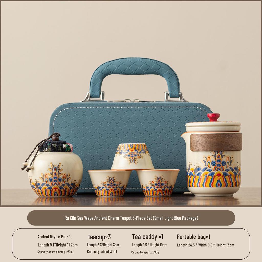 Portable Chinese-Style Tea Set: Quick-Brew, Water-Separating Cup for Travel, Outdoor, Camping, and Car Use.