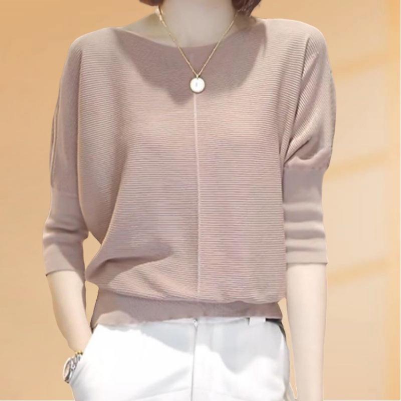 

Летняя трикотажная футболка из ледяного шелка, женская, с коротким рукавом, круглым вырезом, свободная, тонкая, большого размера M