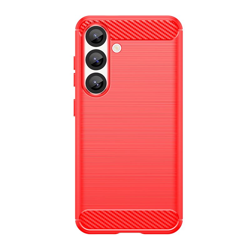 

Для Чехол Samsung S25 Чехол Samsung S25 S24 S23 Ultra Plus FE Capas Бампер из углеволокна Мягкий ТПУ Чехлы Samsung Galaxy S25 Plus For S23 FE красный