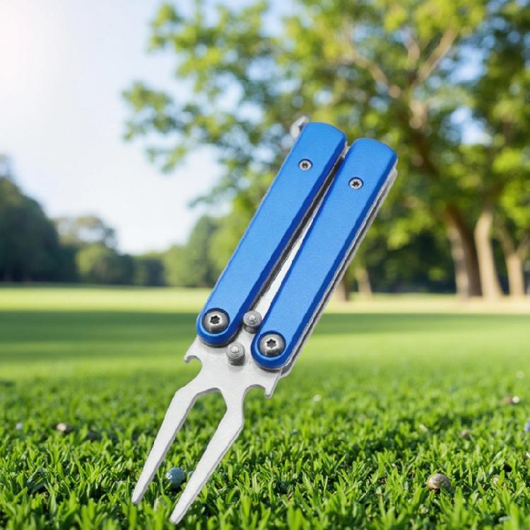 Golf Divot Repair Tool Grooves Cleaner Golf Fork Lawn Maintenance Repair Tool Foldable Pitchforks Turf Tool Enduring