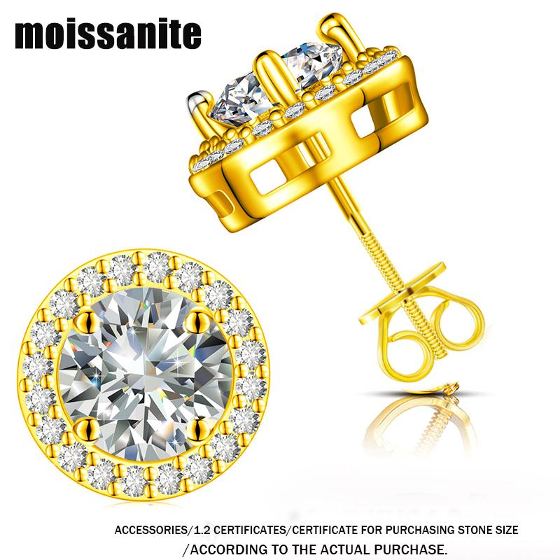 

TUHE Certified Moissanite Stud Earrings 925 Silver Hypoallergenic Diamond Cut Jewelry Gift for Women 3mm Moissanite золотой