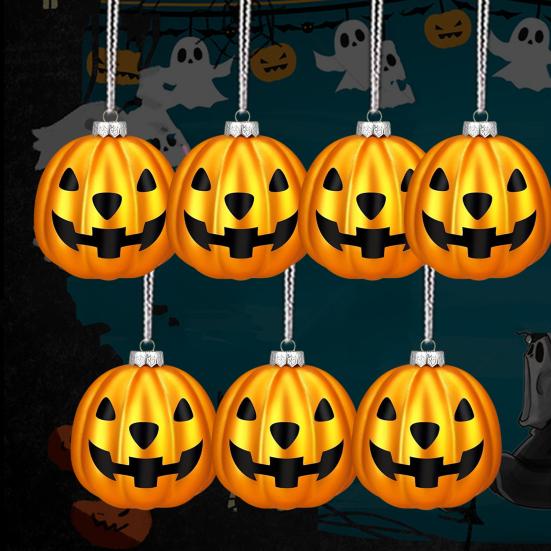 12Pcs Pumpkin Pendants Halloween Tree Decorations Waterproof Easy to Install Outdoor Indoor Reusable Hanging Ornaments