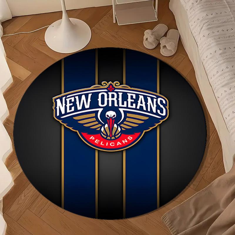 Orleans Pelicans Rebrand Round Mat, Anti-slip Circle Carpet Chair Rug For livingroom,Bedroom, Doormat Home Decor Gift Christmas Gifts