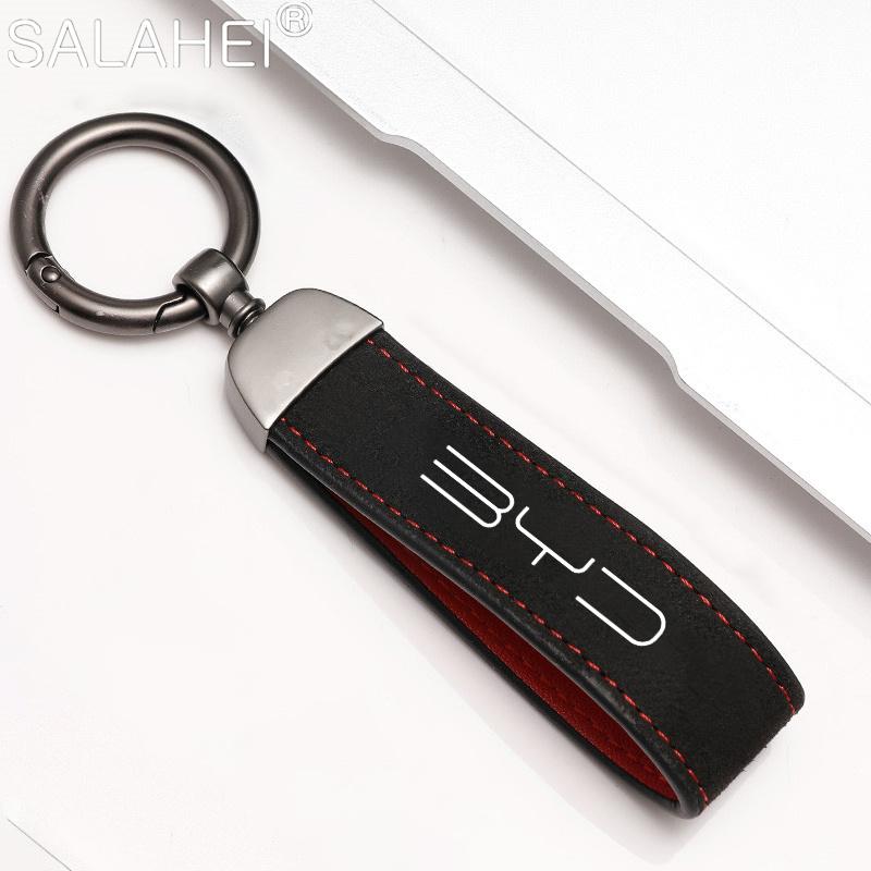 Новый Мужской Женский Роскошный Брелок из Замшевой Кожи BYD Для BYD Han Tang Ev Song Plus Pro Dolphin Atto 3 Yuan Брелок BYD Аксессуары