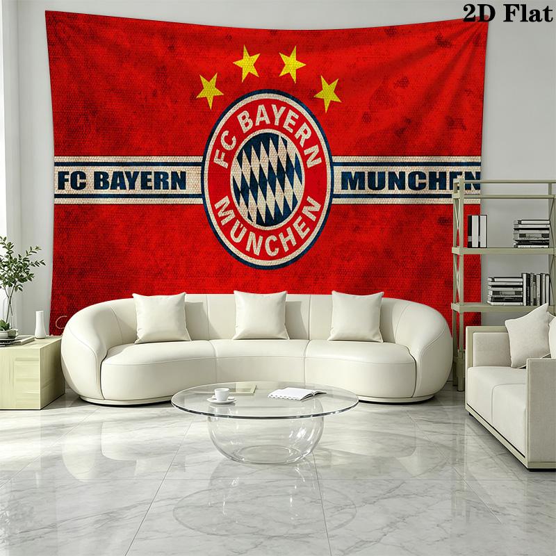 FC Bayern Munich Logo Wall Tapestry Aesthetic Wall Hanging Printed Fabric Blanket Decorative Tapestries for Bedroom Living Room Home Decor