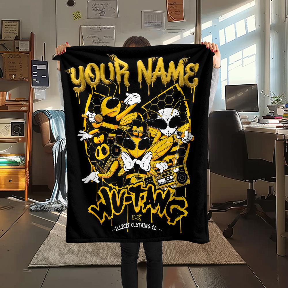 1 Stück Individueller Name Wu-Tang Clan Gemustert Flanelldecke Geeignet für Alle Jahreszeiten für Heimdekoration Wärme und Komfort Geschenke Feiertagsgeschenk -HE230