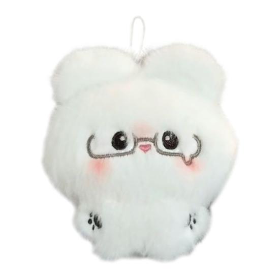 Soft Plush Bunny Keychain Cute Crying Face Design Stuffed Animal Pendant for Bags Backpacks Keys Mini Collectible Dolls for Kids Teens