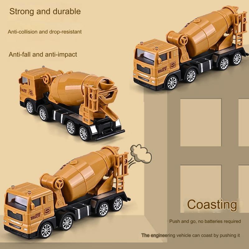 Large Engineering Vehicle Toy Set Combination Series Children Excavator Bulldozer Mixer Crane Boy Car